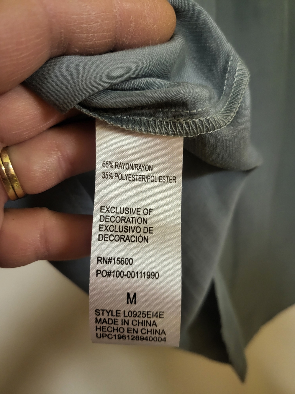Wit & Wisdom Dusty Teal Lace-Trim ButtonUp Blouse Sz Medium Nwt New Dusty Slate - Picture 13 of 14